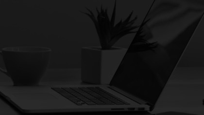 Laptop in black and white with an aloe plant behind it