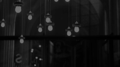 Lights hanging from ceiling